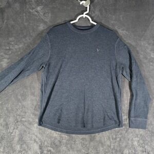 American Eagle Mens Thermal‎ Shirt Long Sleeve Crew Neck Gray Medium M